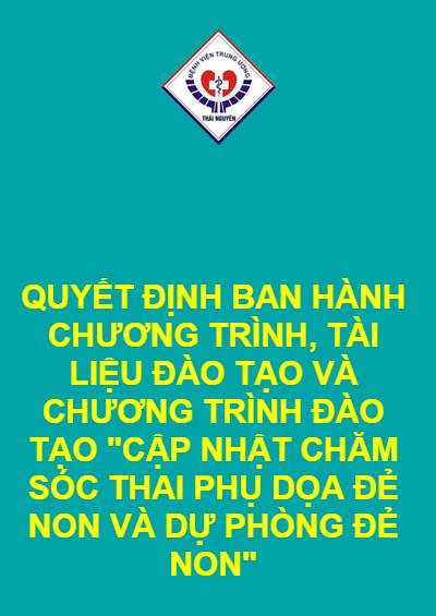 QUYẾT ĐỊNH BAN HÀNH CHƯƠNG TRÌNH, TÀI LIỆU ĐÀO TẠO VÀ CHƯƠNG TRÌNH ĐÀO TẠO 