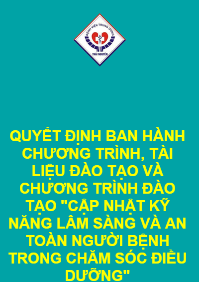 QUYẾT ĐỊNH BAN HÀNH CHƯƠNG TRÌNH, TÀI LIỆU ĐÀO TẠO VÀ CHƯƠNG TRÌNH ĐÀO TẠO 